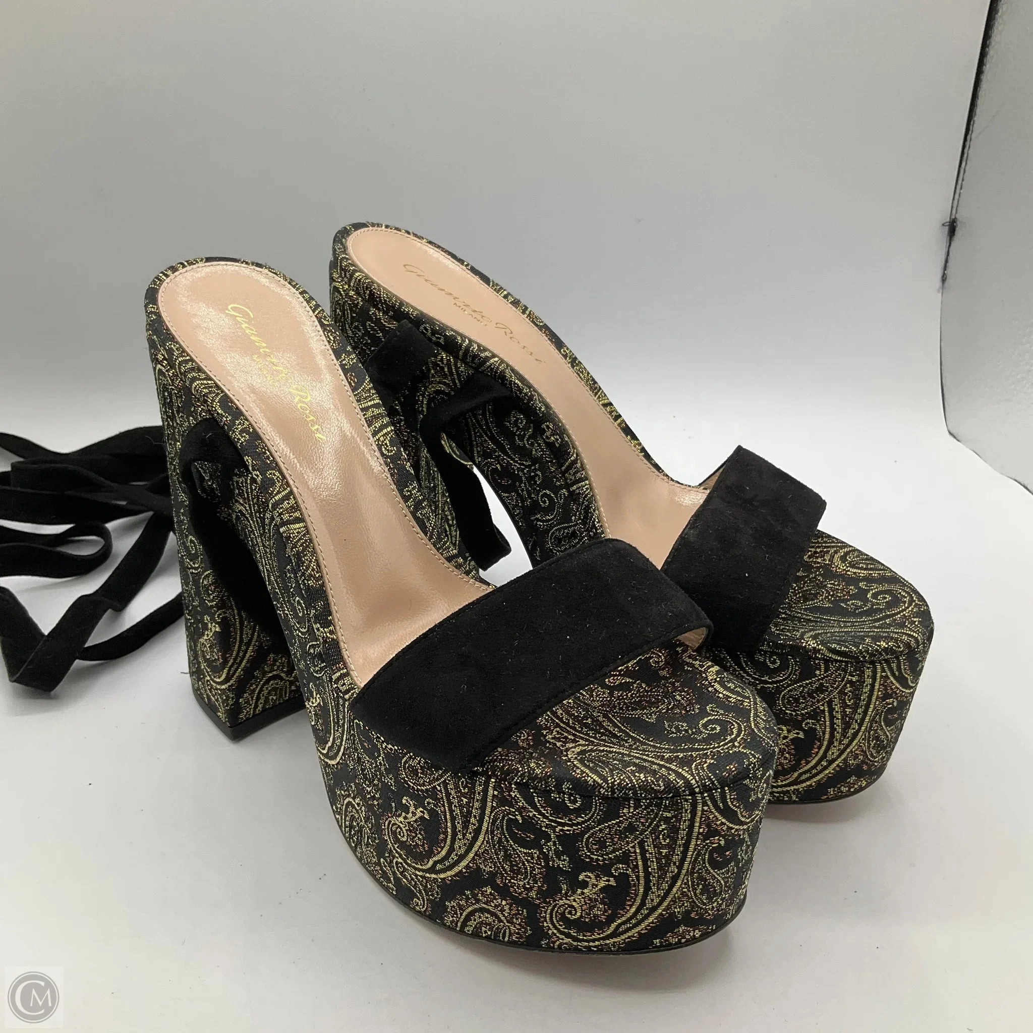 Sandals Heels Block By Cma In Black, Size: 7