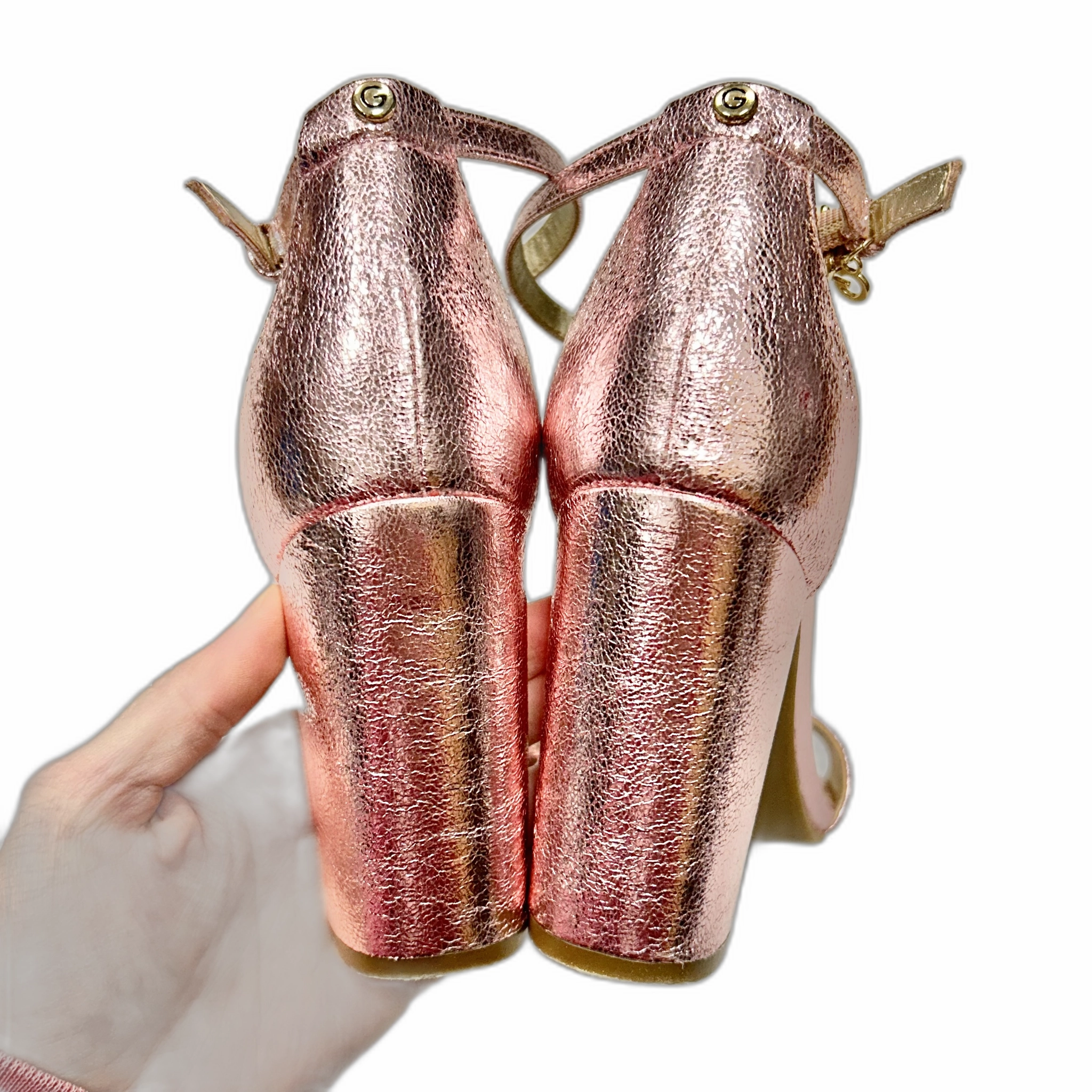 Sandals Heels Block By G By Guess In Pink, Size: 6