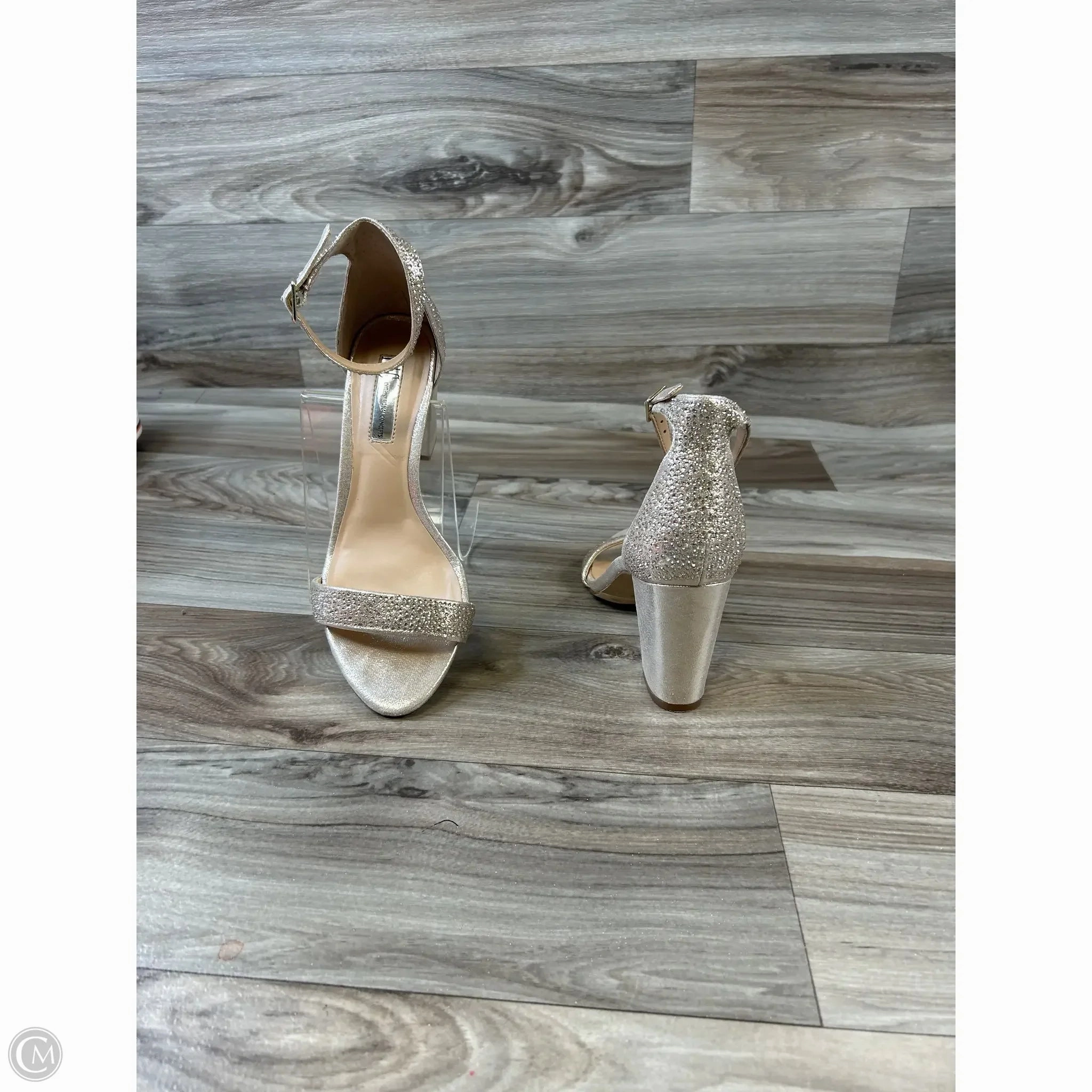 Sandals Heels Block By Inc In Gold, Size: 7