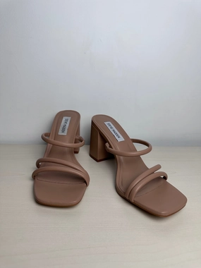Sandals Heels Block By Steve Madden In Tan, Size: 8