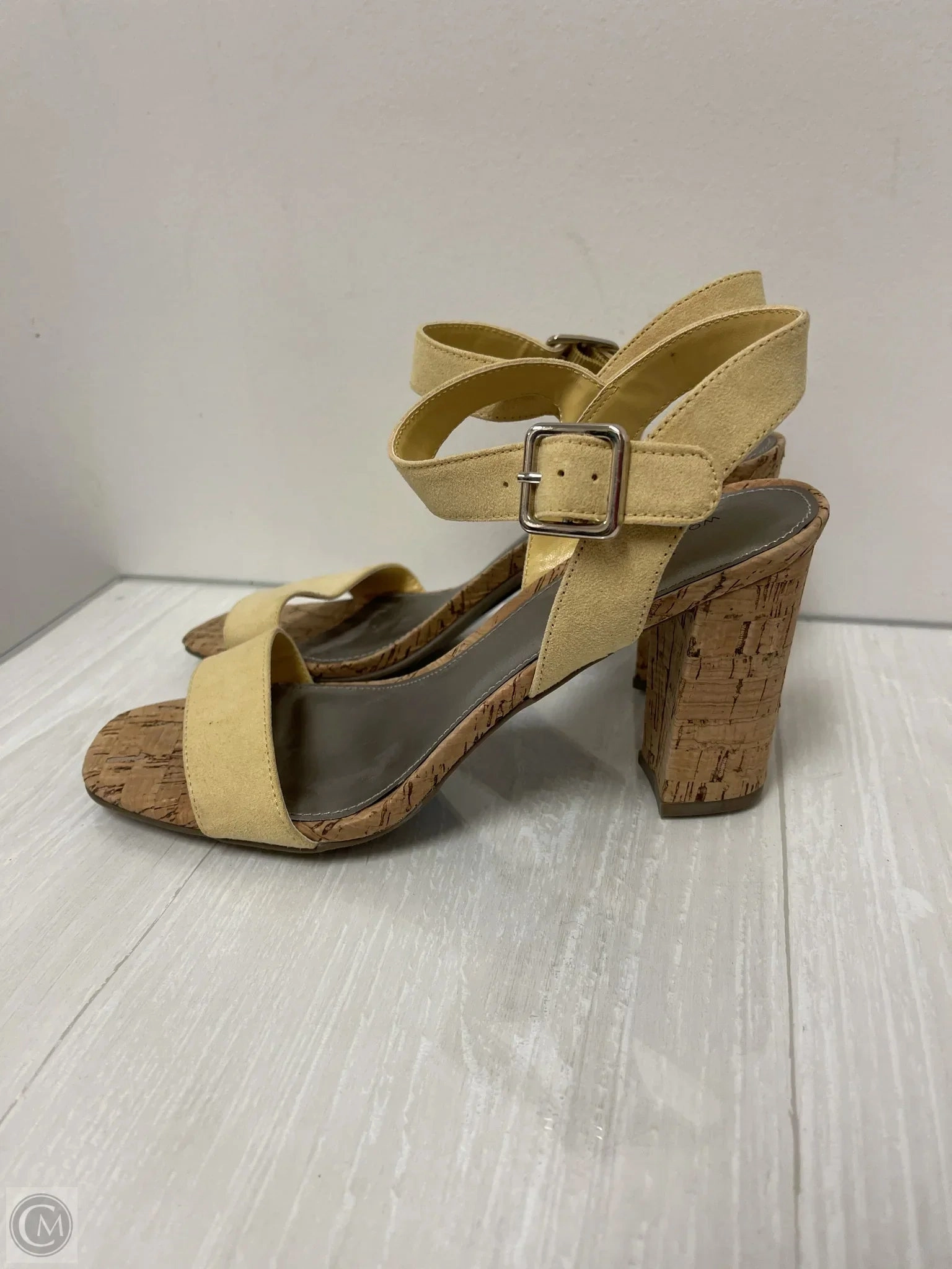 Sandals Heels Block By Worthington In Yellow, Size: 9