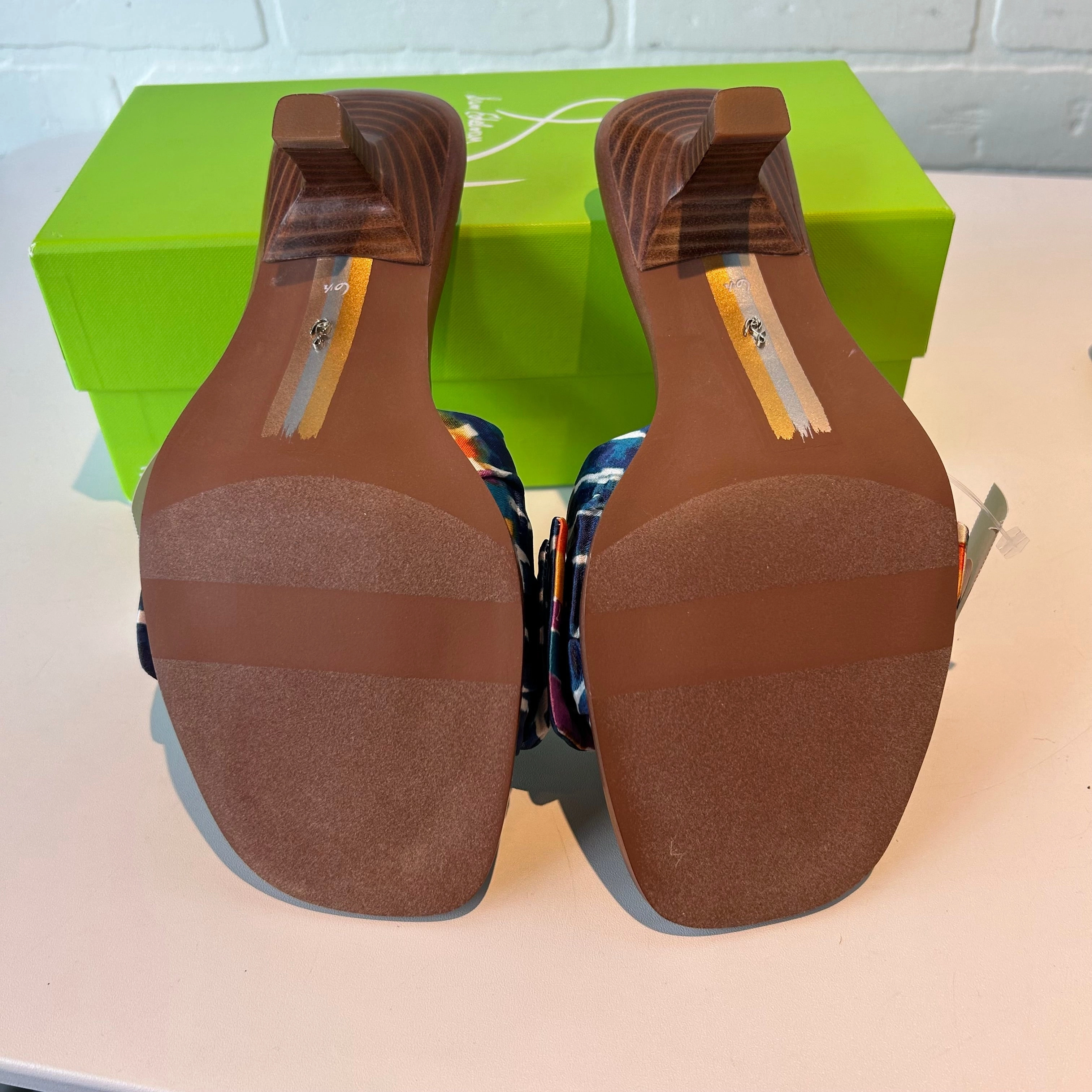 Sandals Heels Kitten By Sam Edelman In Blue & Tan, Size: 6.5