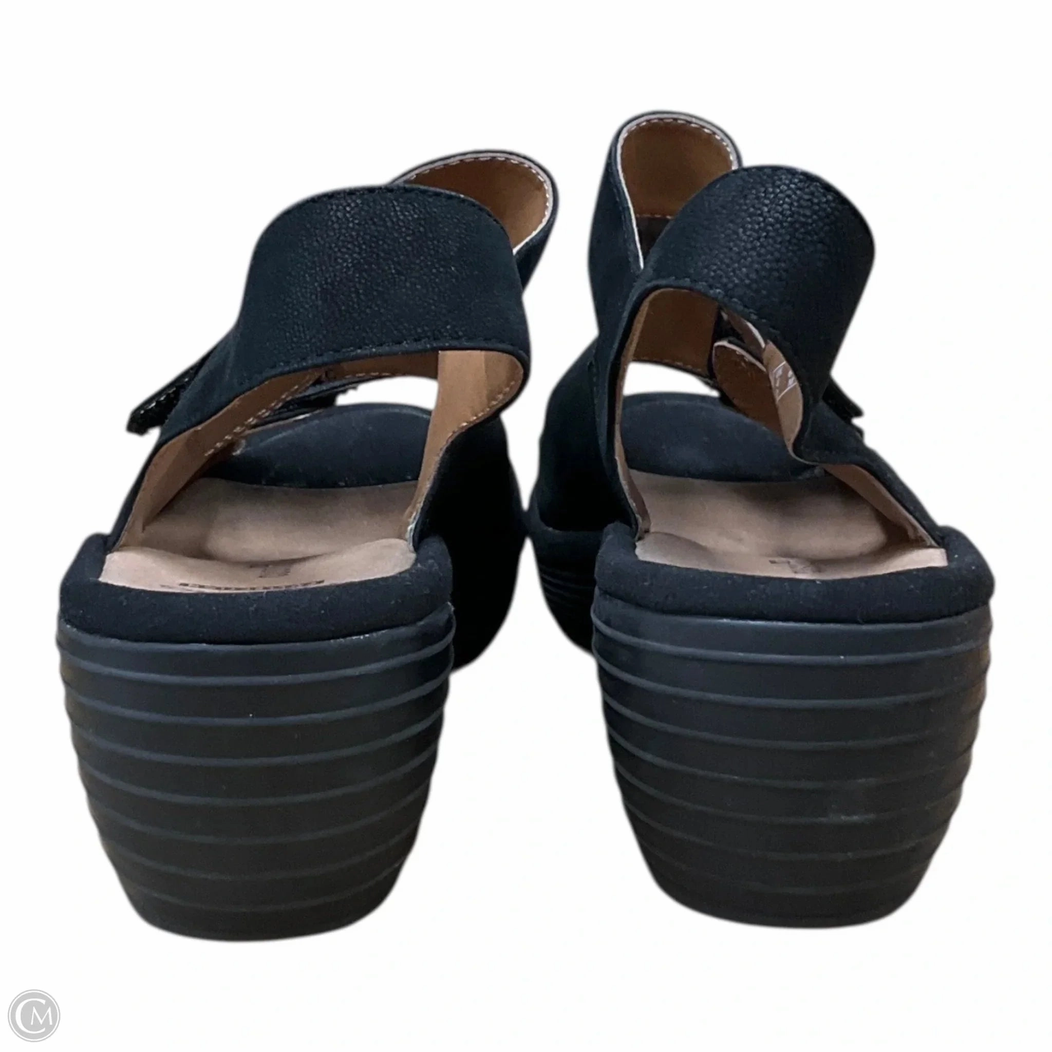 Sandals Heels Platform By Clarks In Black, Size: 6.5