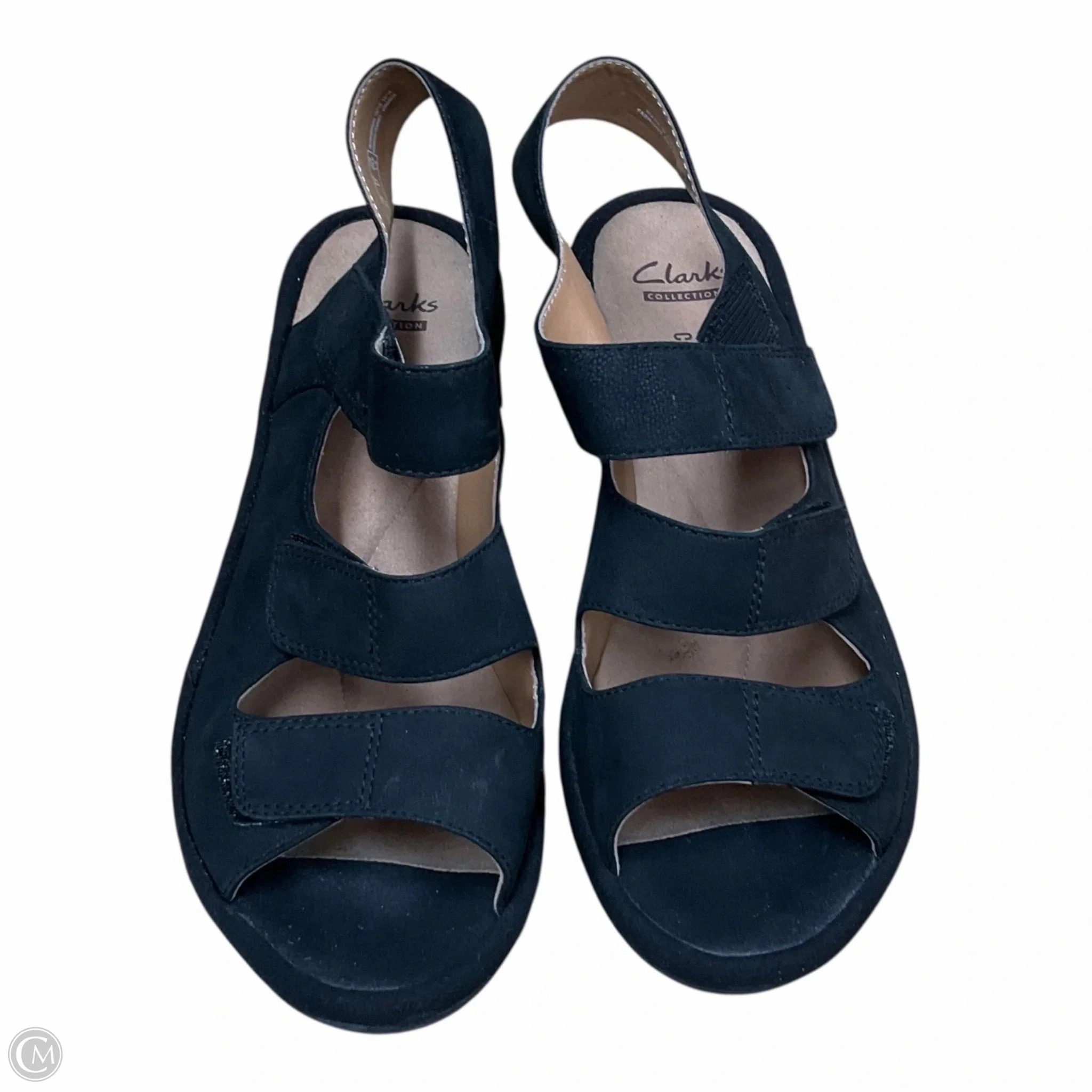 Sandals Heels Platform By Clarks In Black, Size: 6.5