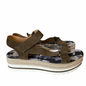 Sandals Heels Platform By Crown Vintage In Green, Size:8