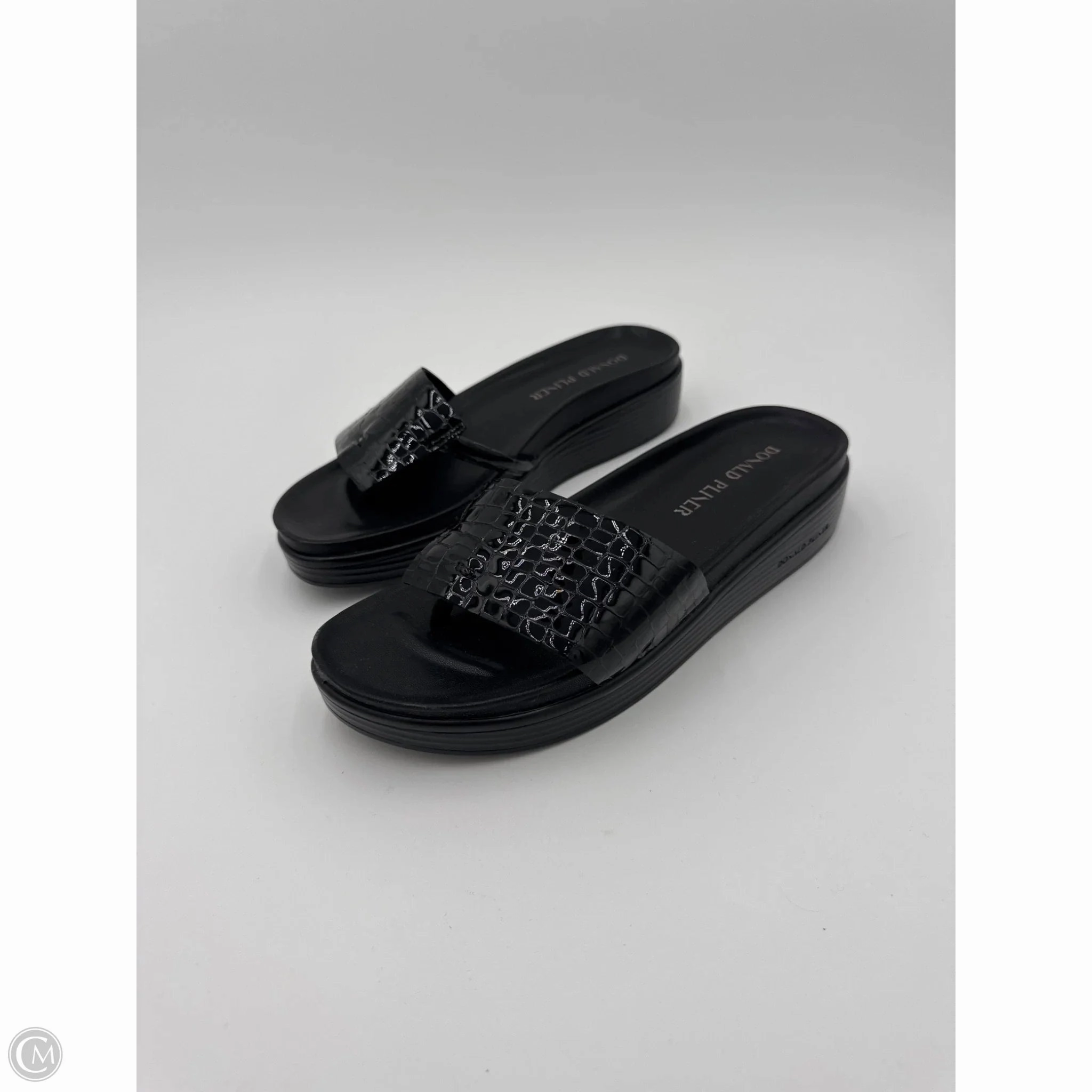 Sandals Heels Platform By Donald Pliner In Black, Size: 8