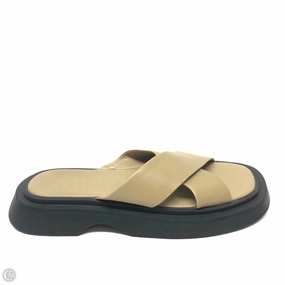 Sandals Heels Platform By Mng In Tan, Size: 8.5