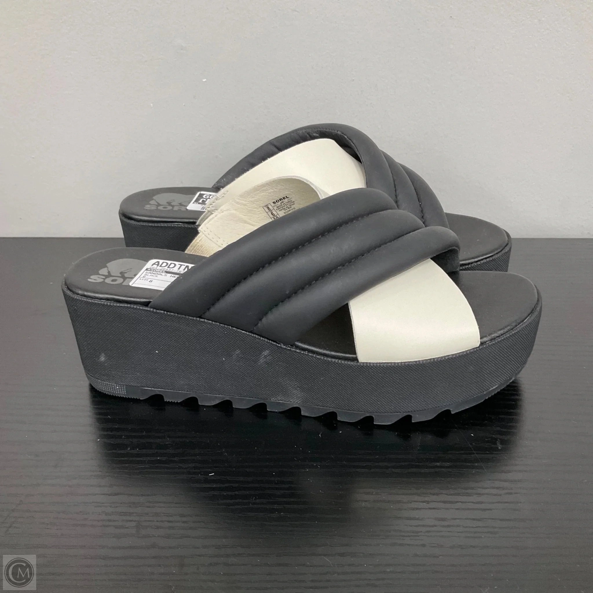 Sandals Heels Platform By Sorel In Black, Size: 8