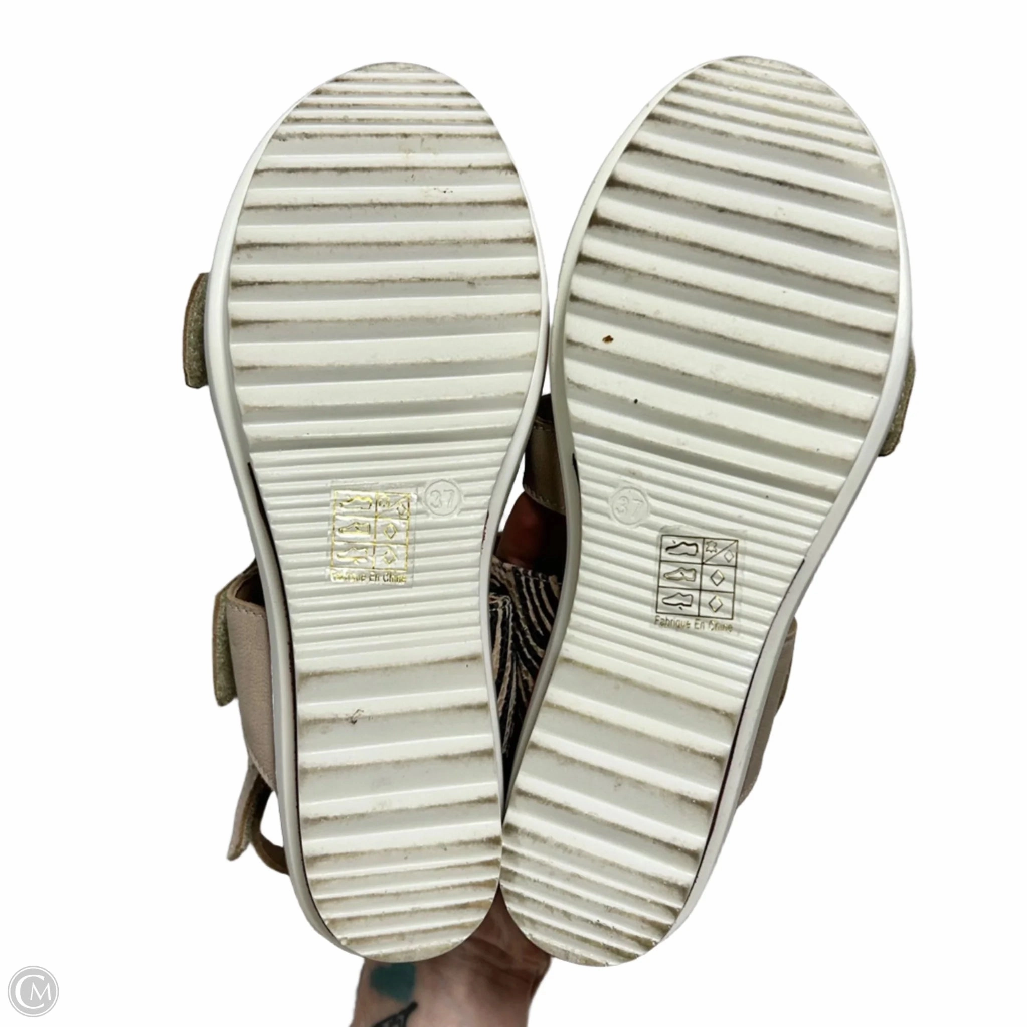 Sandals Heels Platform By Spring Step In Zebra Print, Size: 7