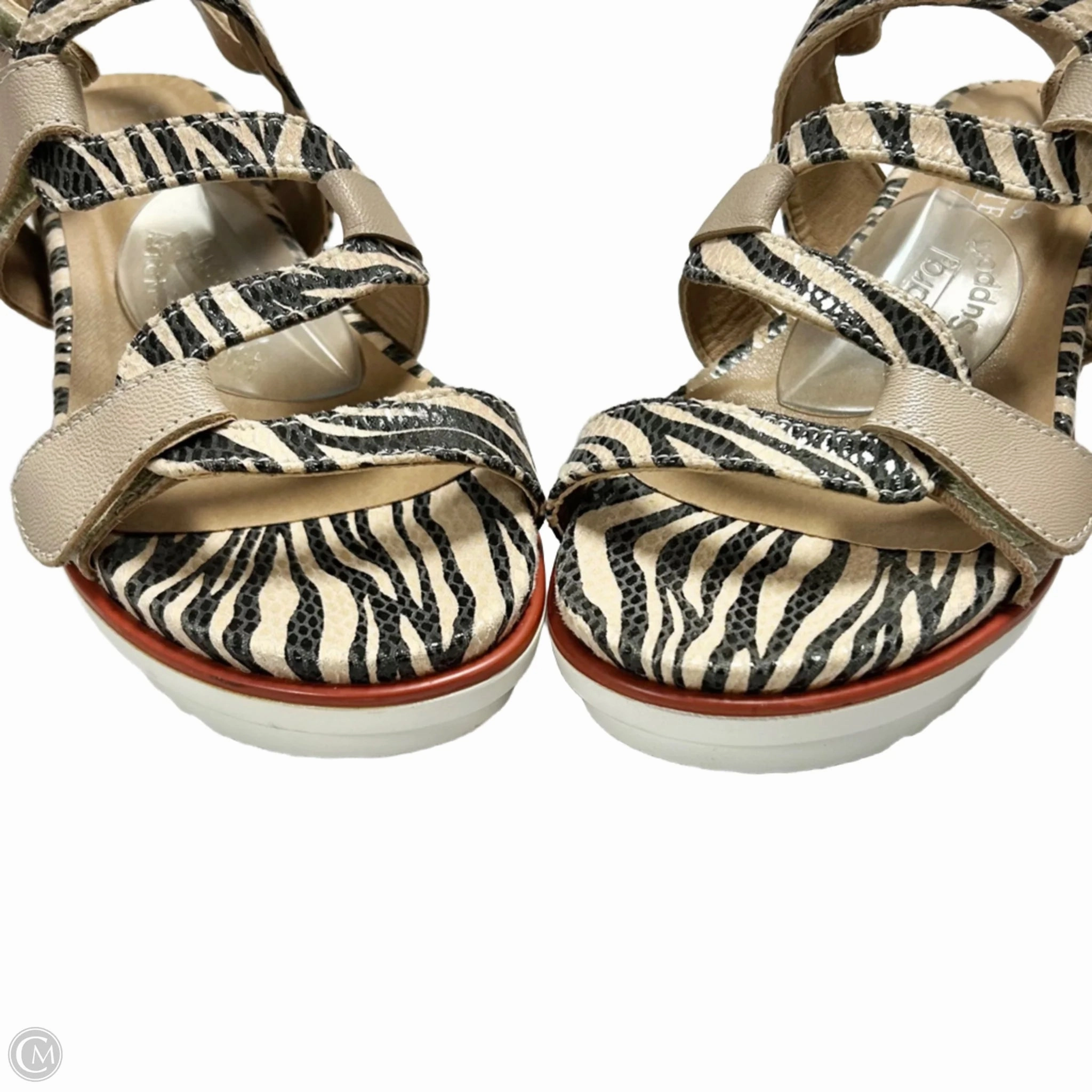 Sandals Heels Platform By Spring Step In Zebra Print, Size: 7