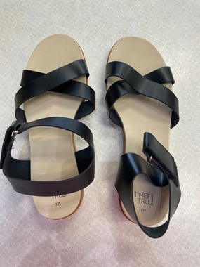 Sandals Heels Platform By Time And Tru In Black, Size: 10