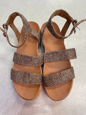 Sandals Heels Platform By Universal Thread In Animal Print, Size: 10