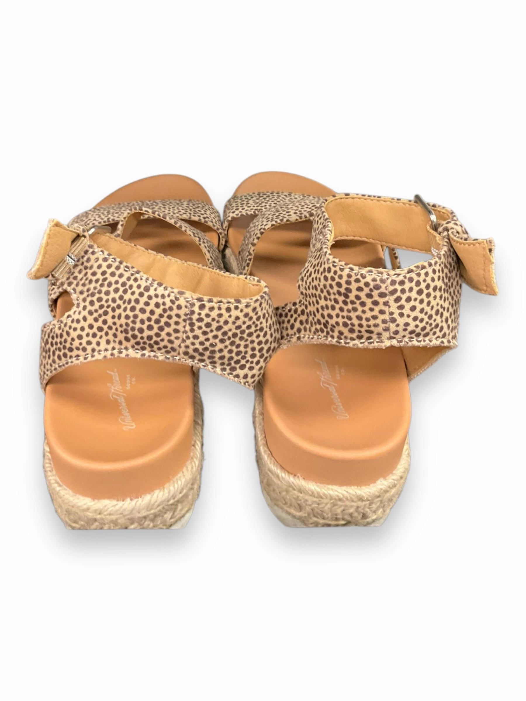 Sandals Heels Platform By Universal Thread In Animal Print, Size: 6.5