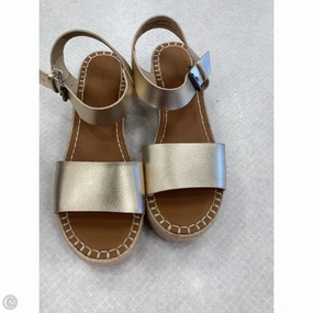 Sandals Heels Platform By Universal Thread In Gold, Size: 9.5