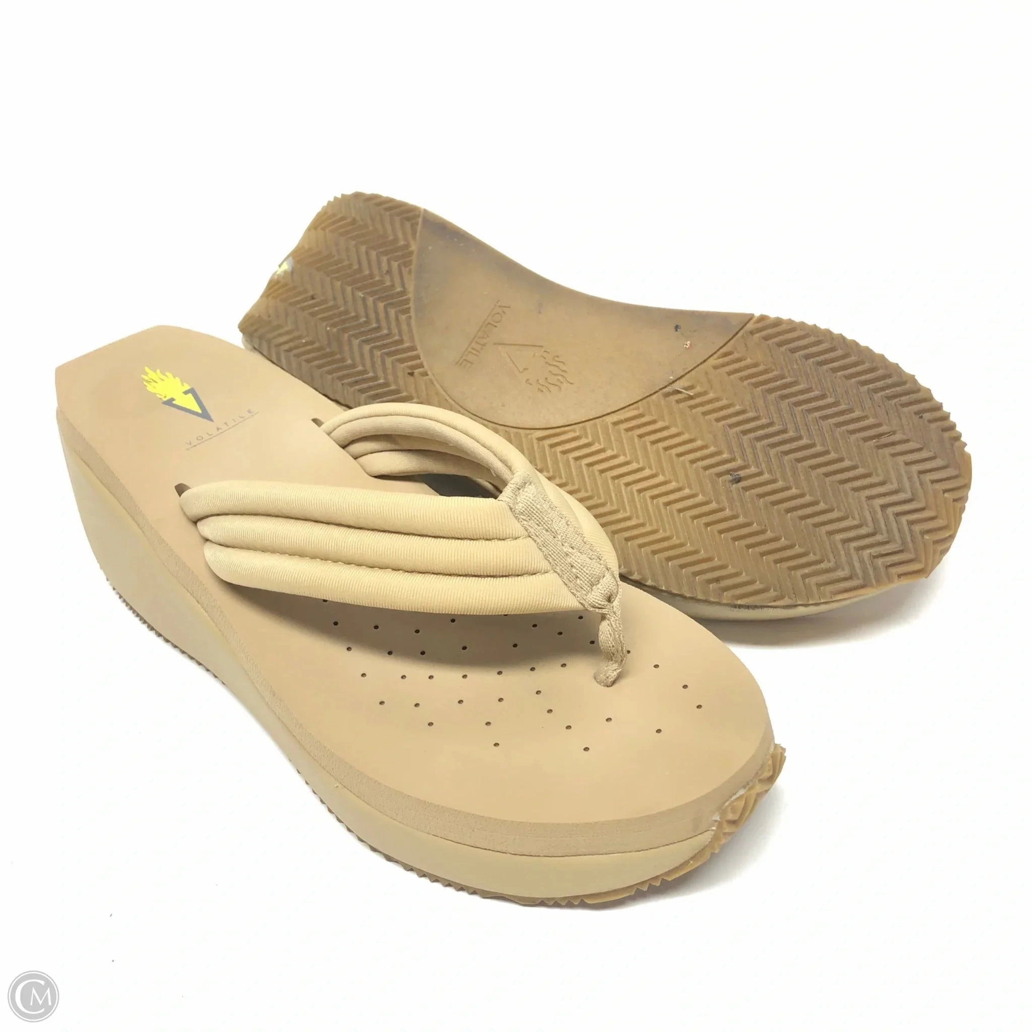 Sandals Heels Platform By Volatile In Beige, Size: 9.5