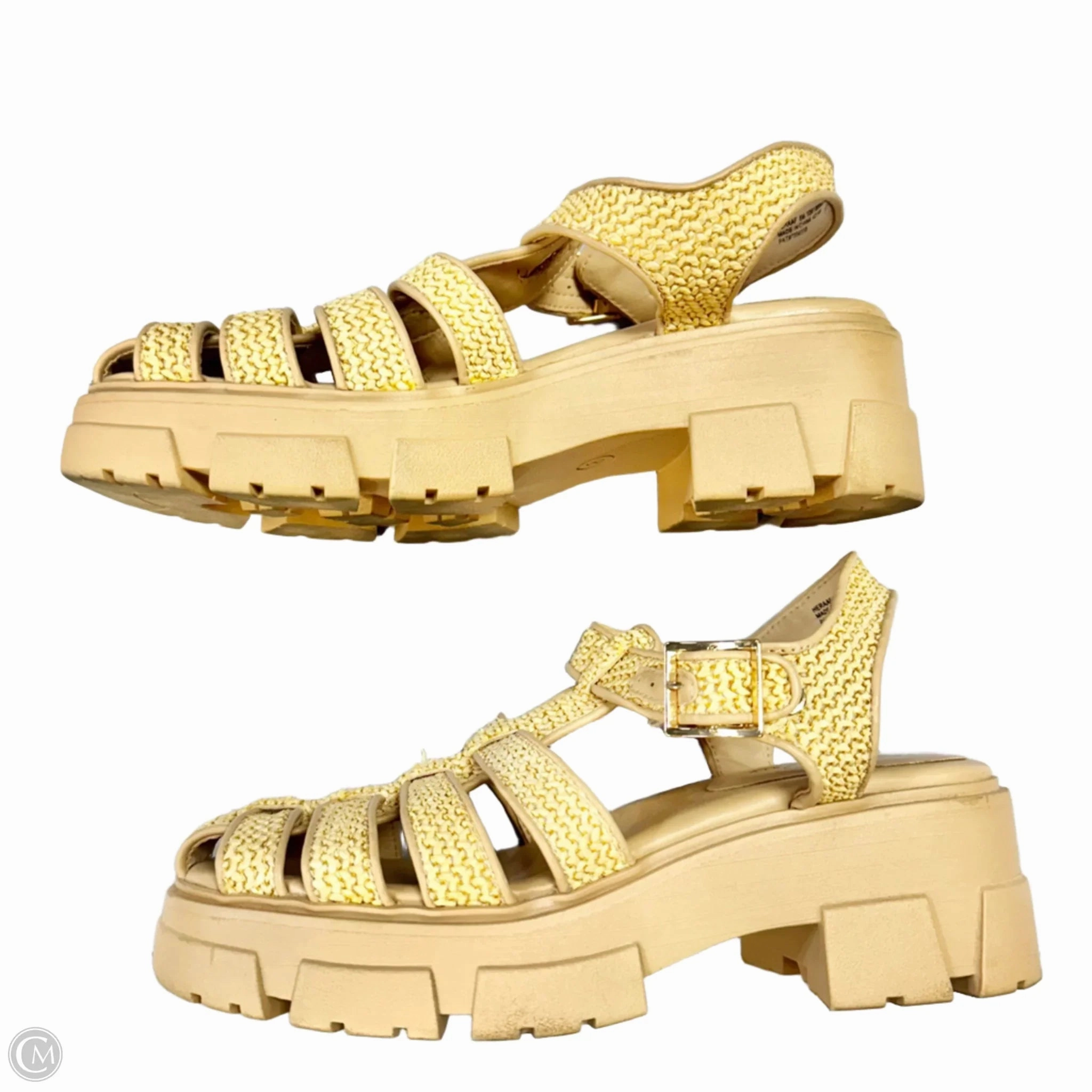 Sandals Heels Platform By Wild Pair In Cream, Size: 8