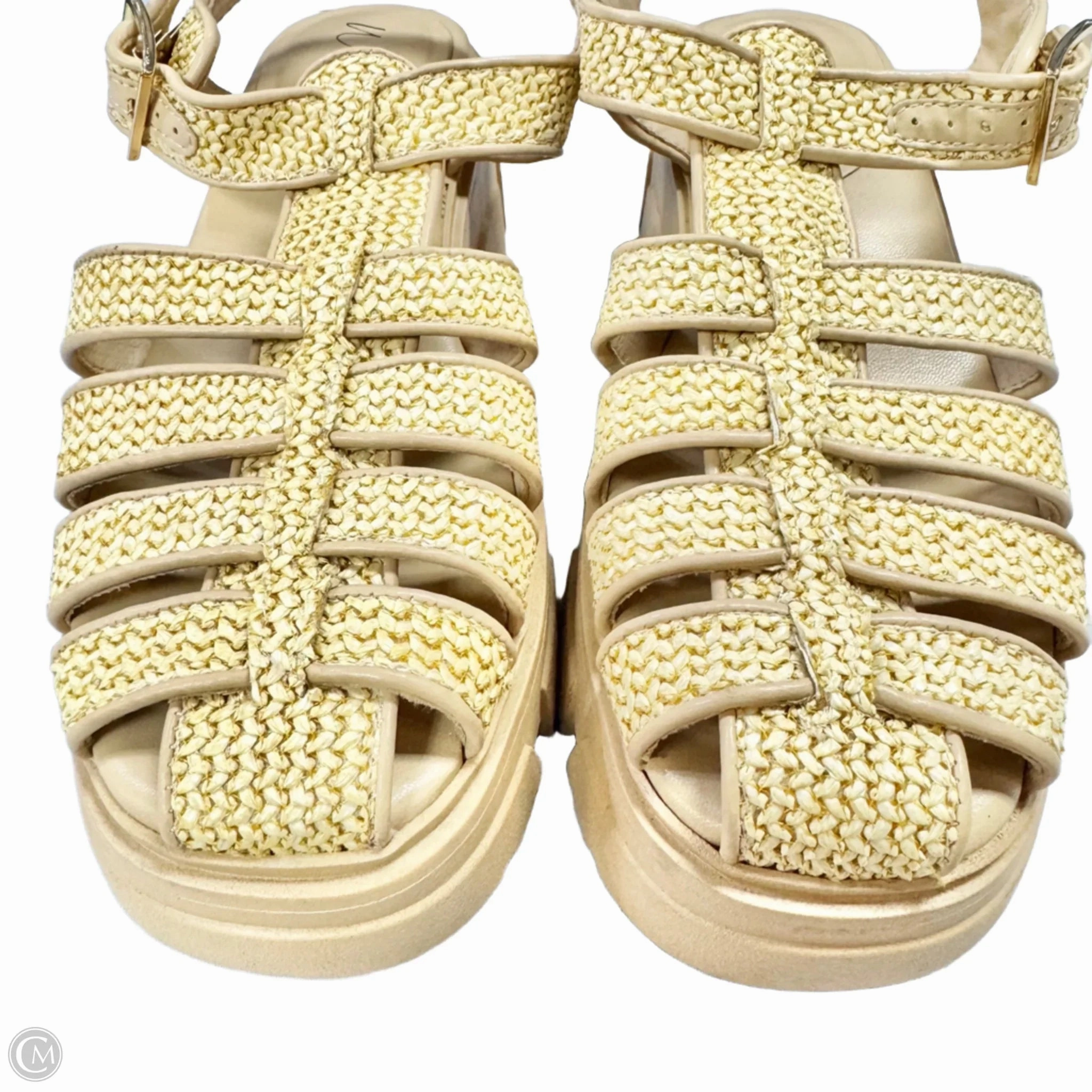 Sandals Heels Platform By Wild Pair In Cream, Size: 8
