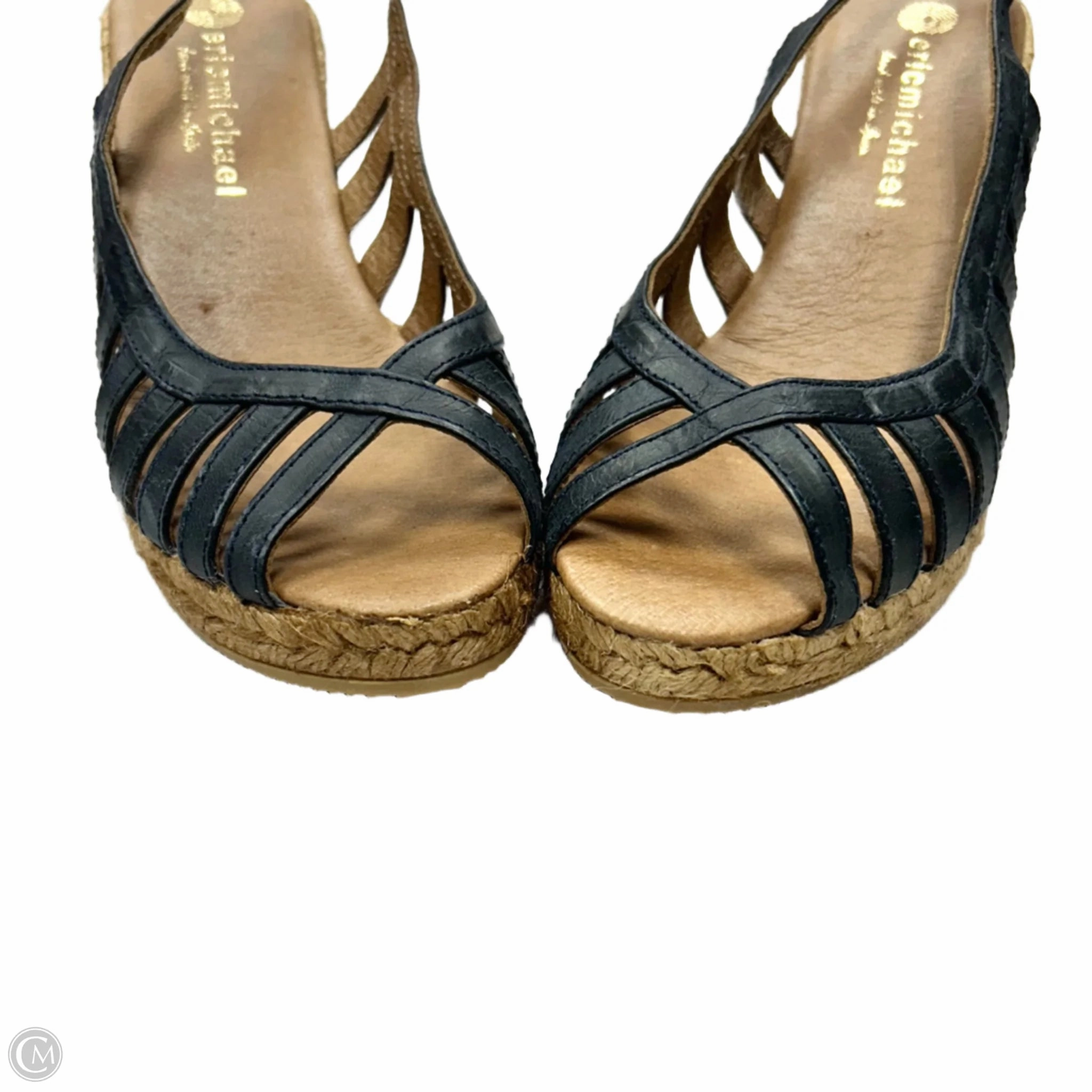 Sandals Heels Wedge By Eric Michael London In Navy, Size: 8.5