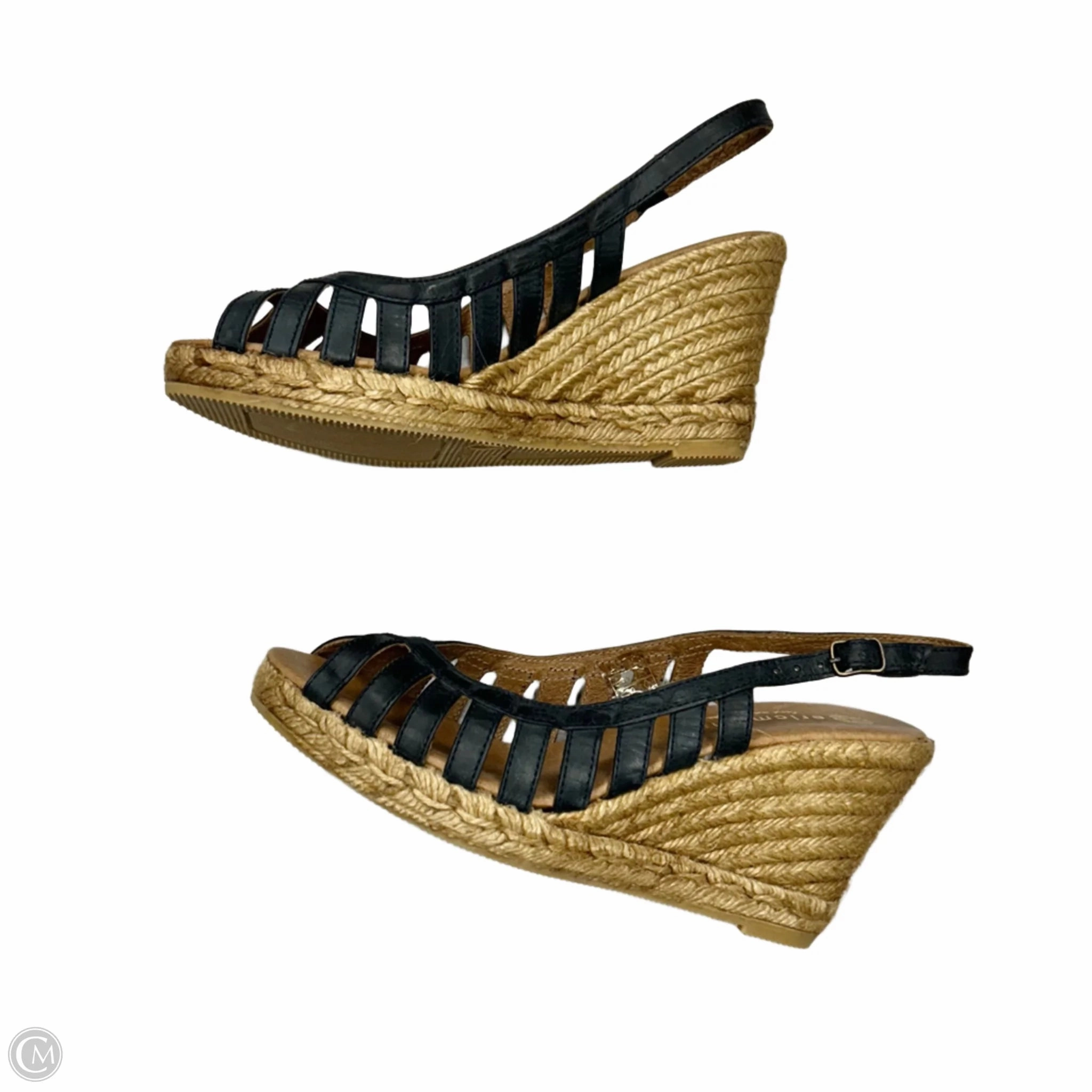 Sandals Heels Wedge By Eric Michael London In Navy, Size: 8.5