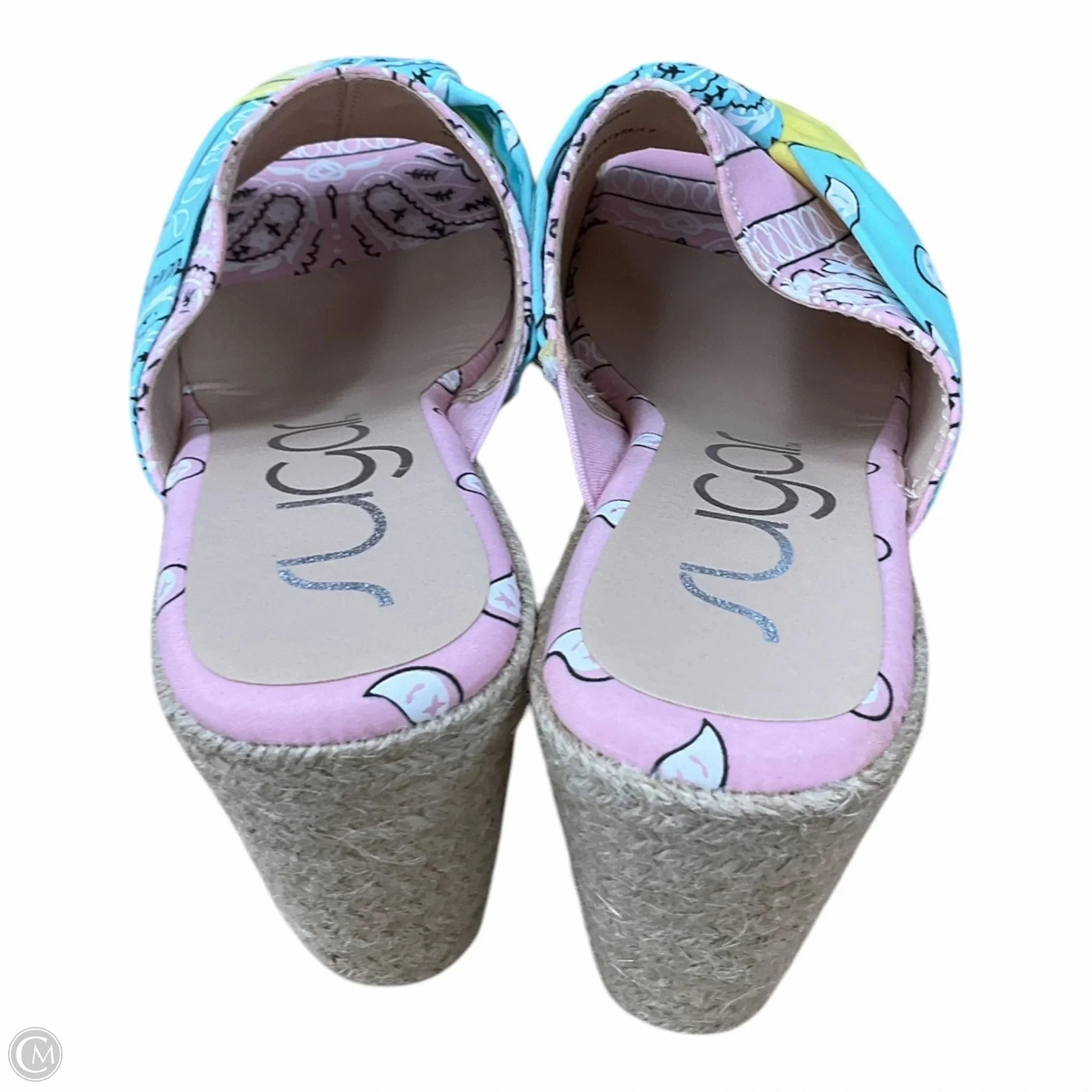 Sandals Heels Wedge By Sugar In Multi-colored, Size: 8