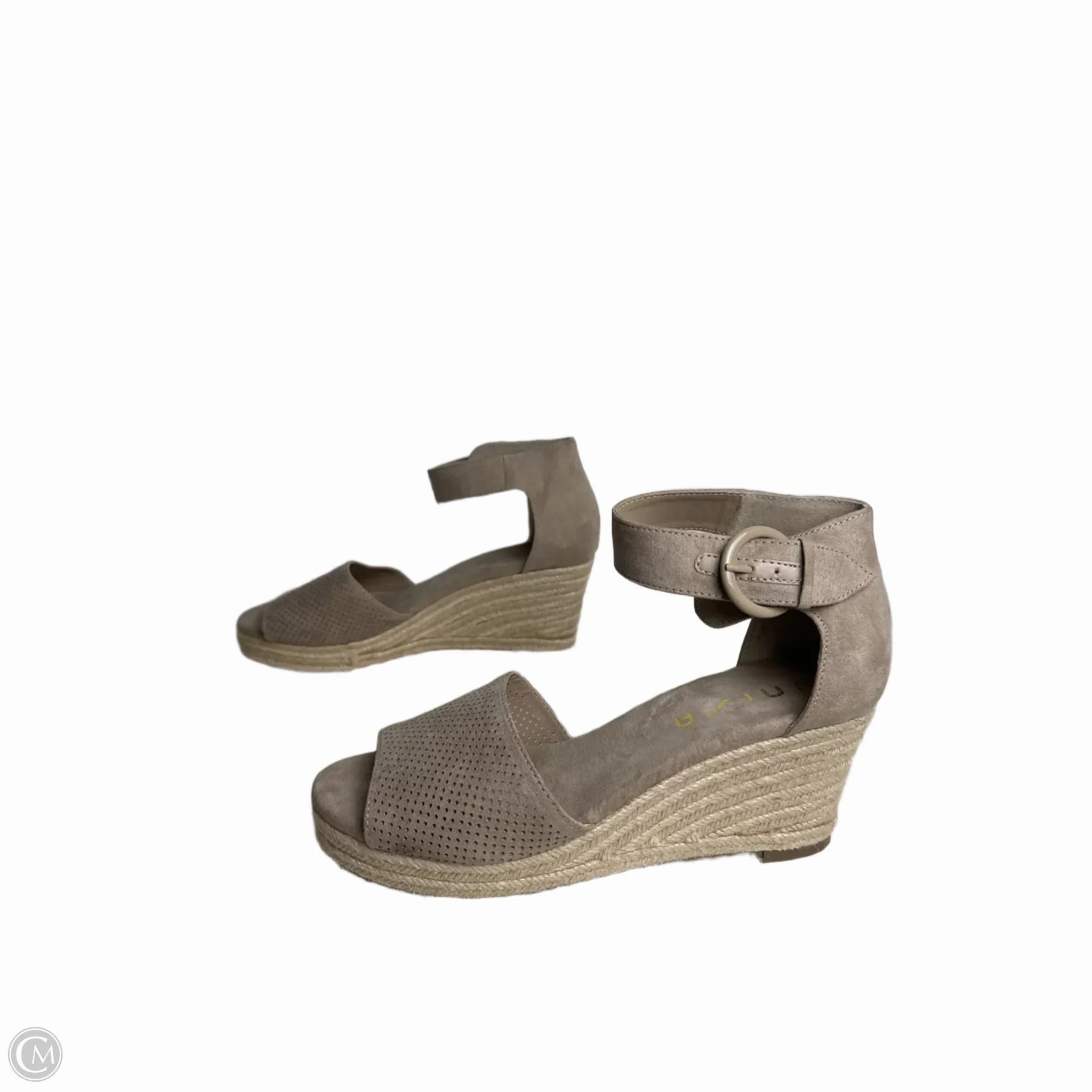 Sandals Heels Wedge By Unisa In Tan, Size: 9.5