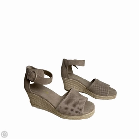 Sandals Heels Wedge By Unisa In Tan, Size: 9.5