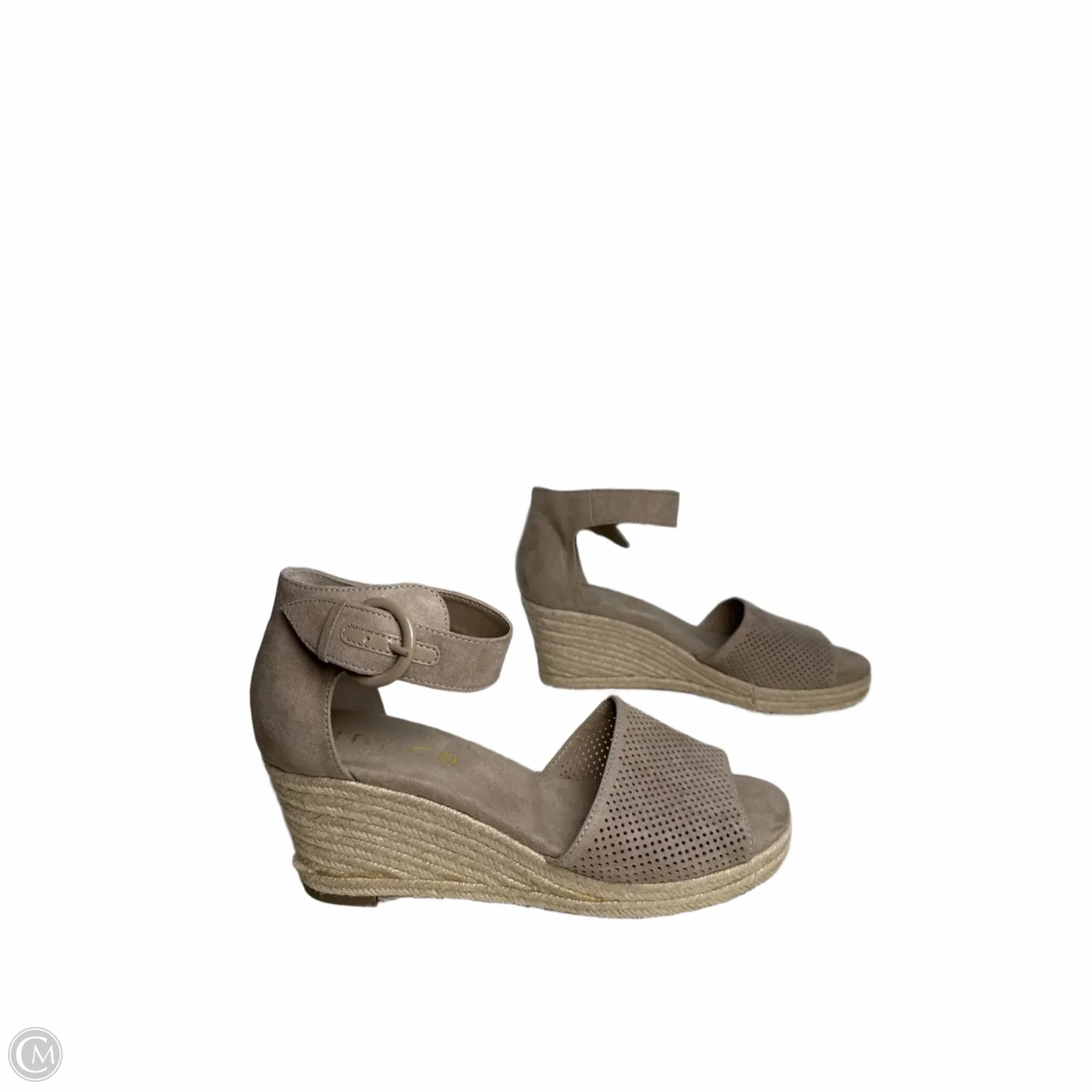 Sandals Heels Wedge By Unisa In Tan, Size: 9.5