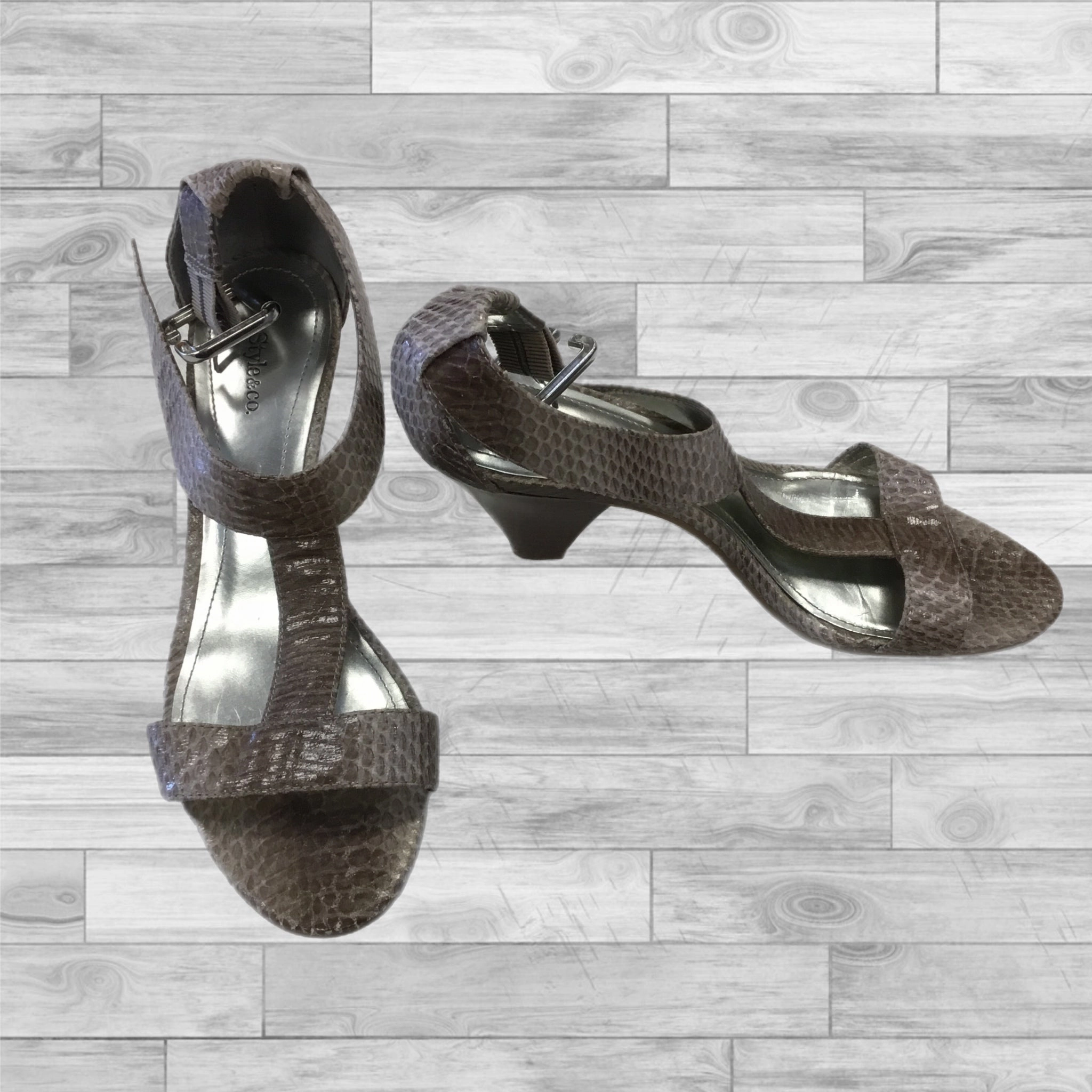 Shoes Heels Block By Style And Company In Snakeskin Print, Size: 8