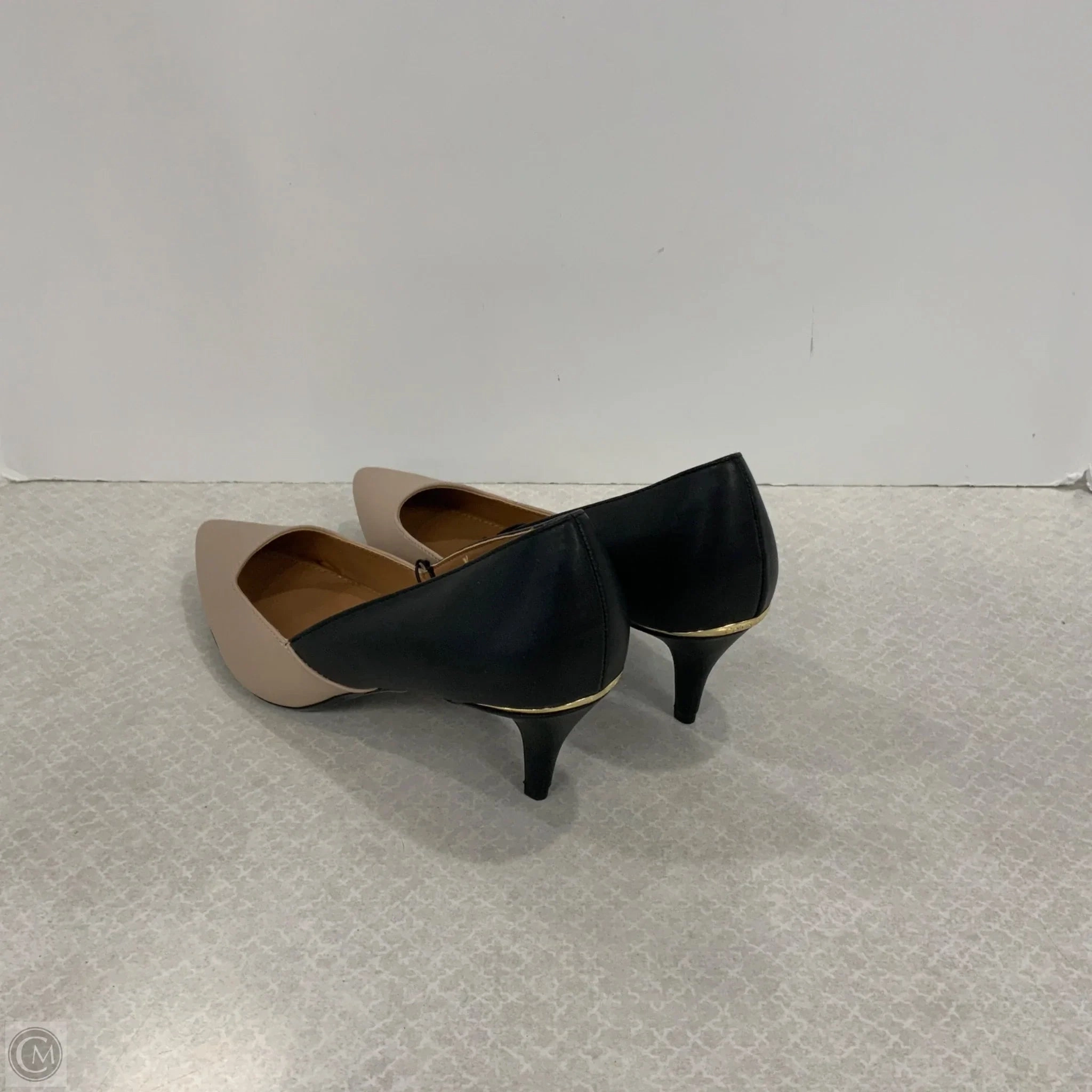 Shoes Heels Kitten By Calvin Klein In Blue & Cream, Size: 8