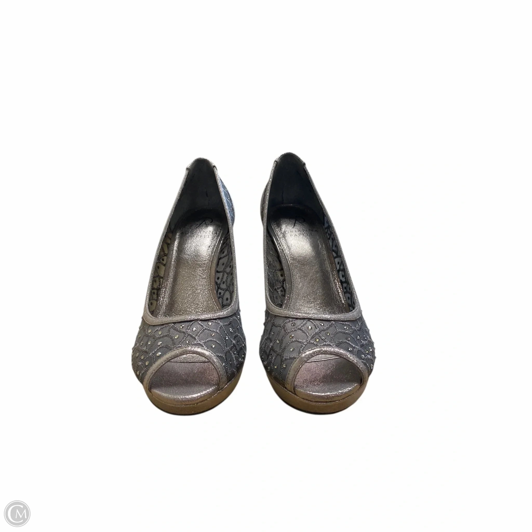 Shoes Heels Stiletto By Adrianna Papell In Silver, Size: 7.5