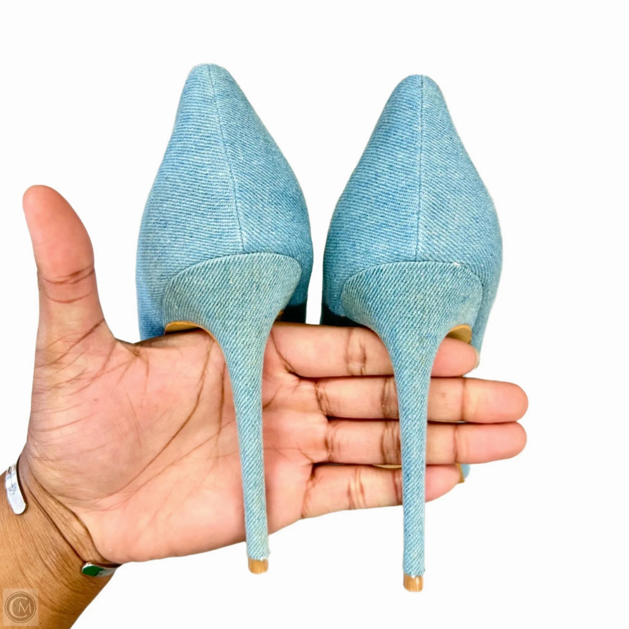 Shoes Heels Stiletto By Shoe Republic LA In Blue Denim, Size: 11