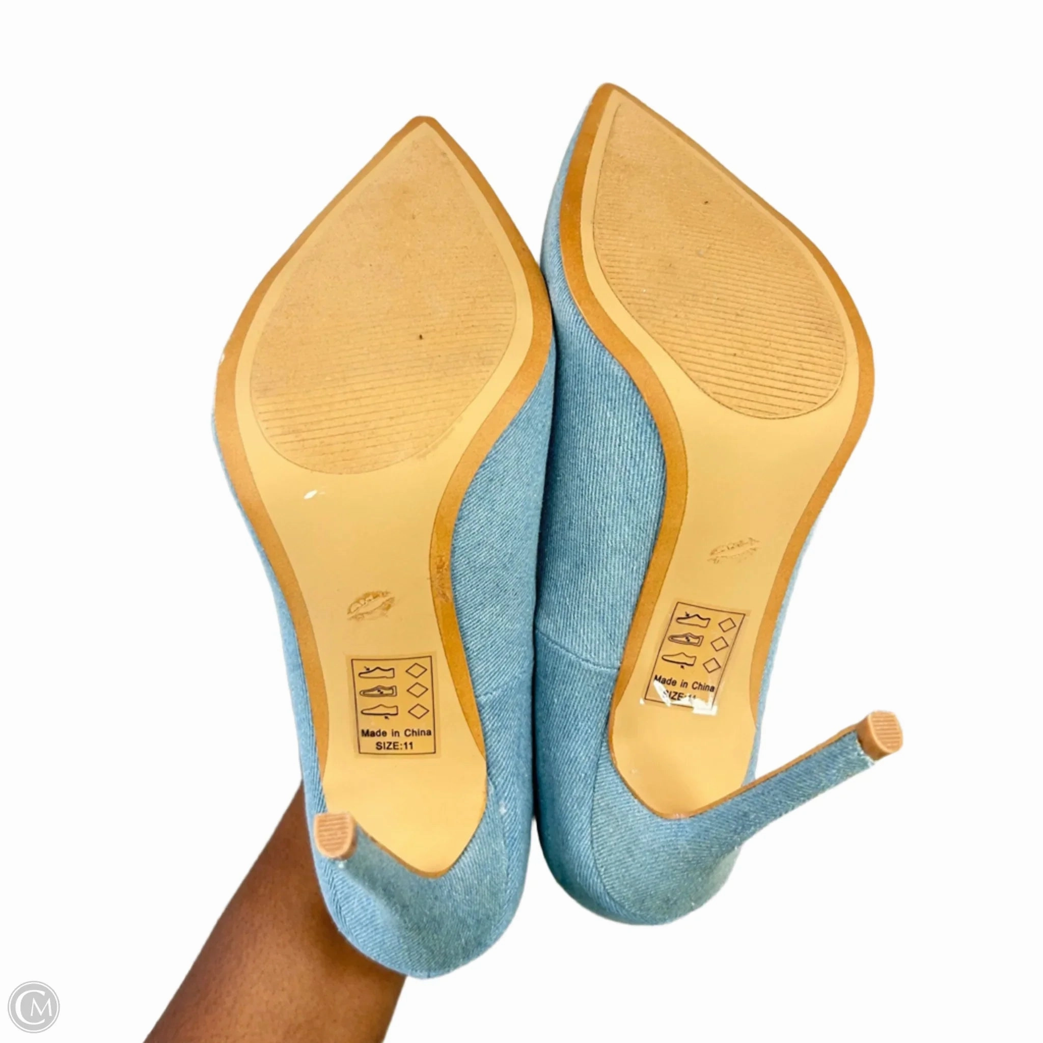 Shoes Heels Stiletto By Shoe Republic LA In Blue Denim, Size: 11