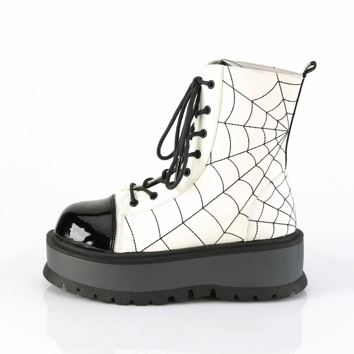 SLACKER-88  White Glow Vegan Leather-Black Patent