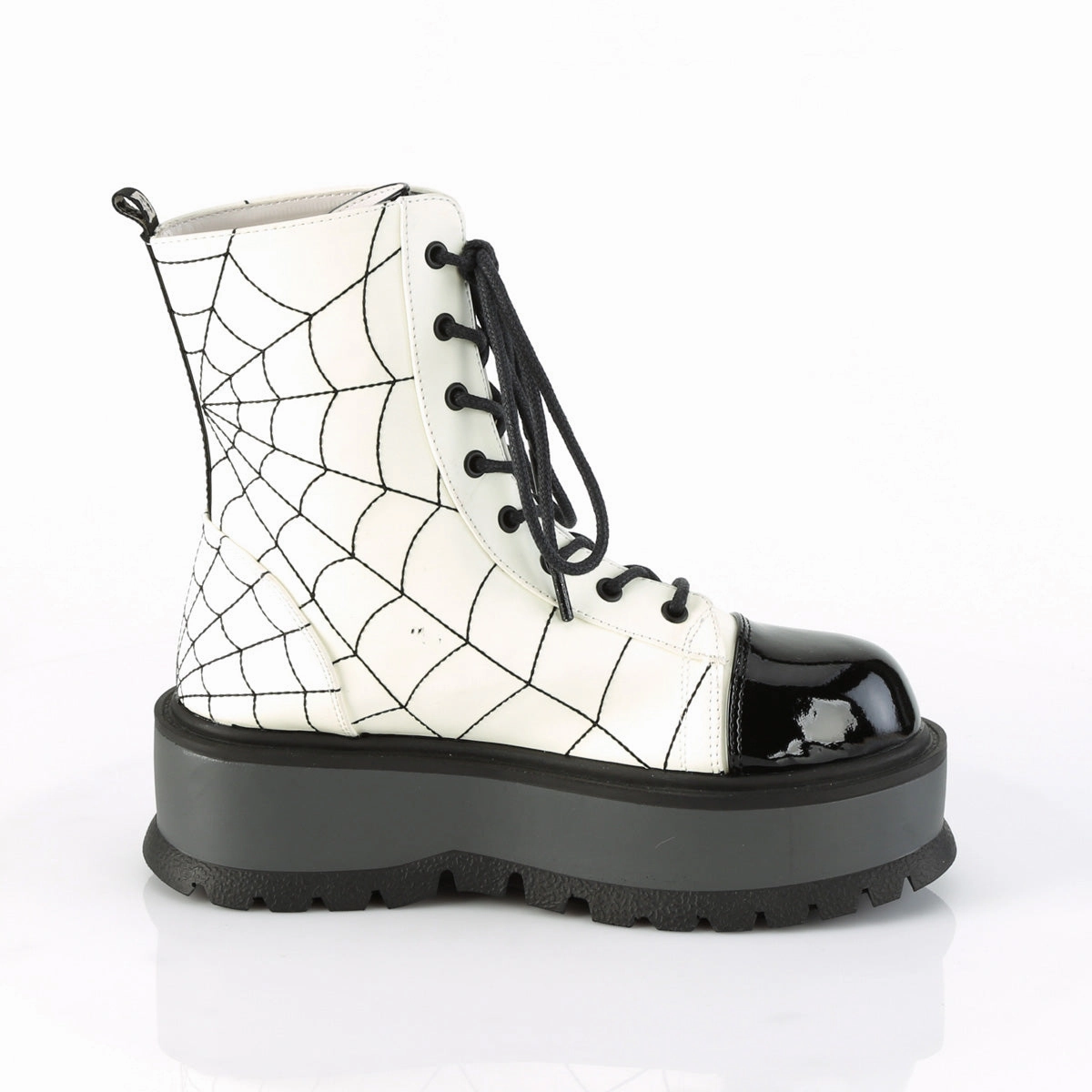 SLACKER-88  White Glow Vegan Leather-Black Patent