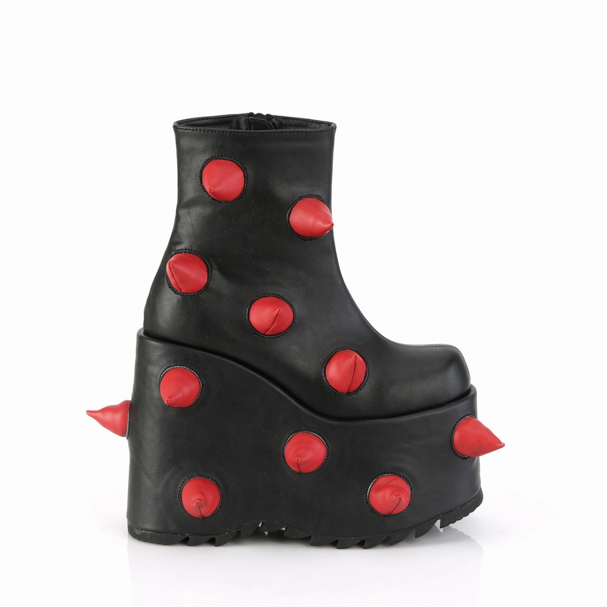 SLAY-77  Black-Red Vegan Leather