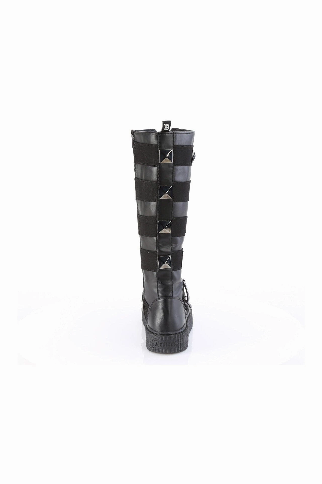 SNEEKER-405 Black Vegan Leather Knee Boot