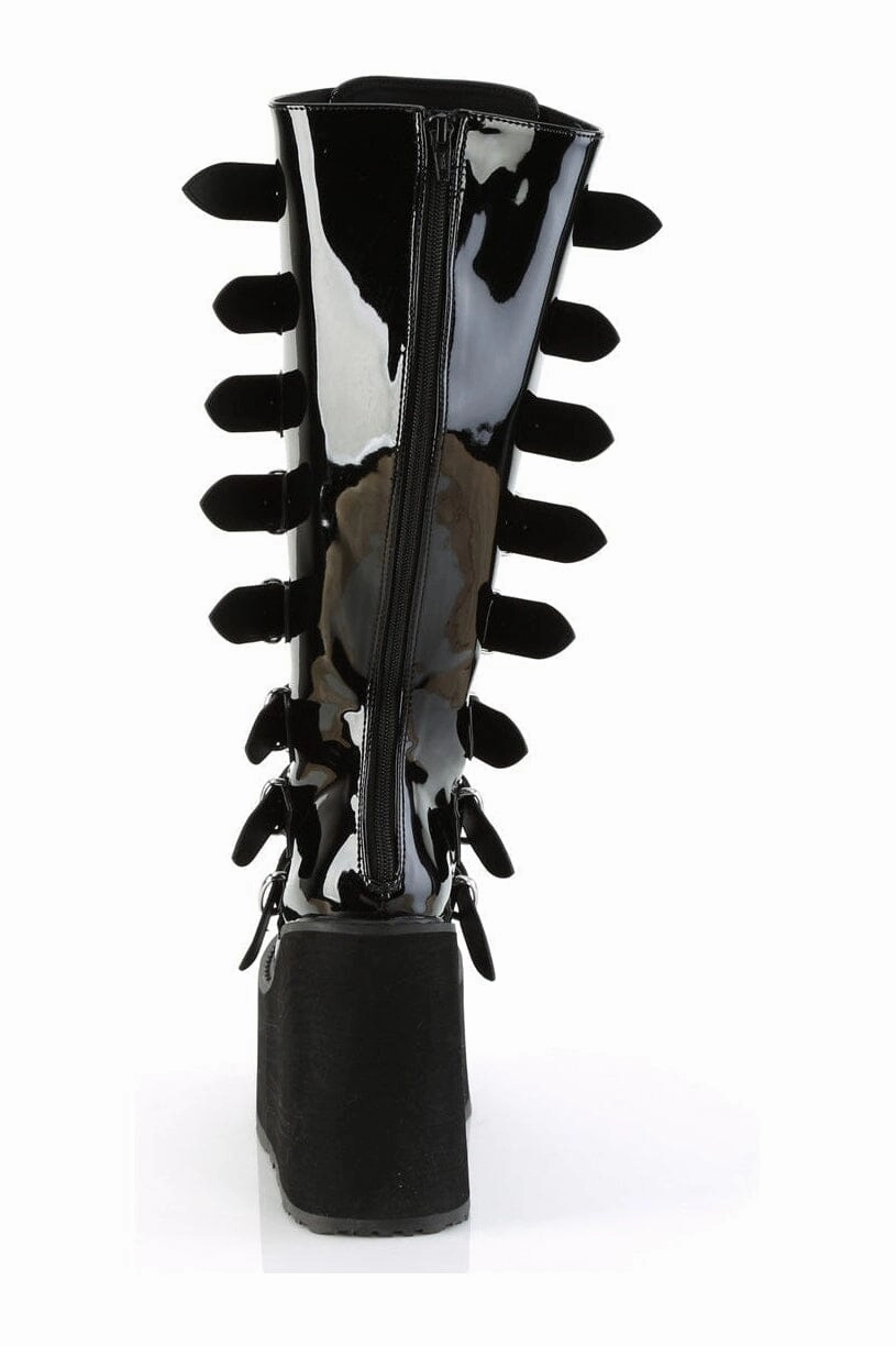 SWING-815WC Black Patent Knee Boot