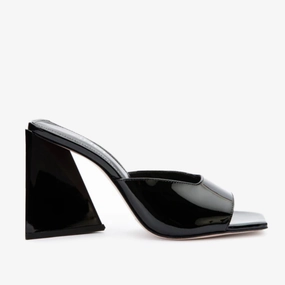 The Butterfly Block Heel Black Patent Leather Women Sandal Final Sale!