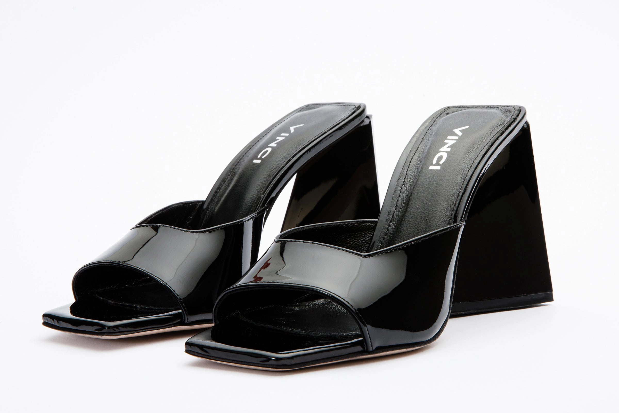 The Butterfly Block Heel Black Patent Leather Women Sandal Final Sale!