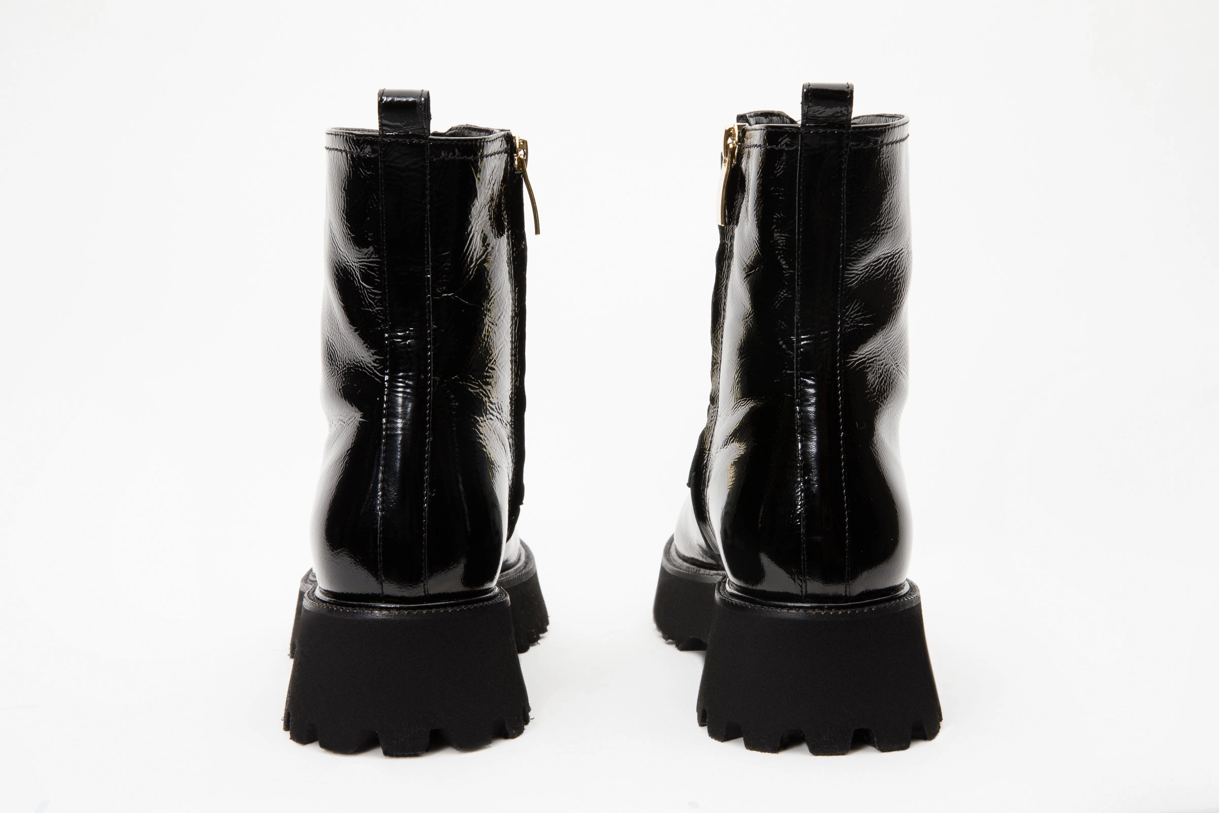 The Ottawa Black Patent Leather Ankle Women Boot