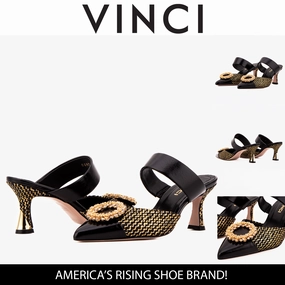 The Valencia Black & Gold Jewel Heel Women Mule Shoe