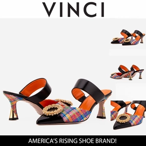 The Valencia Multicolor Leather Women Jewel Heel Mule Shoe