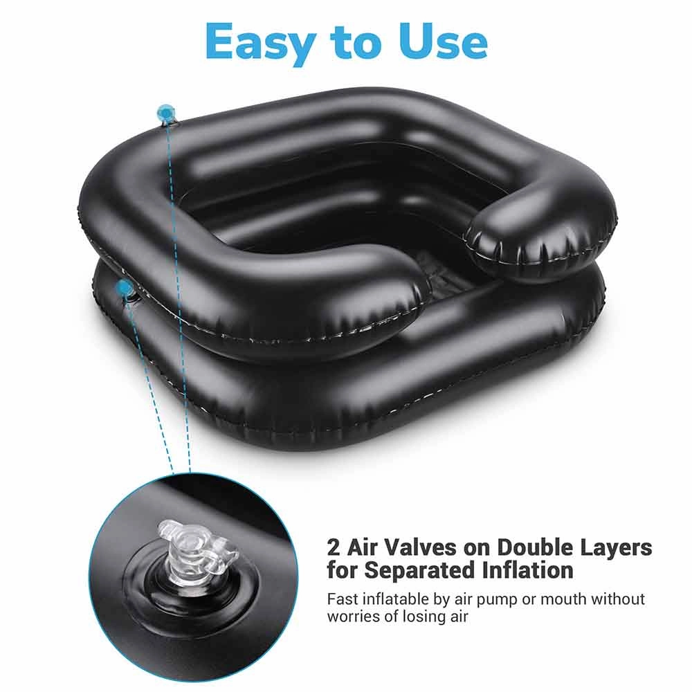 TheLAShop Shampoo Bowl Inflatable Hair Wash Sink for Home Salon 2-Pack