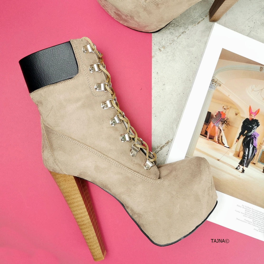 Timber Lace Up Heel Boots