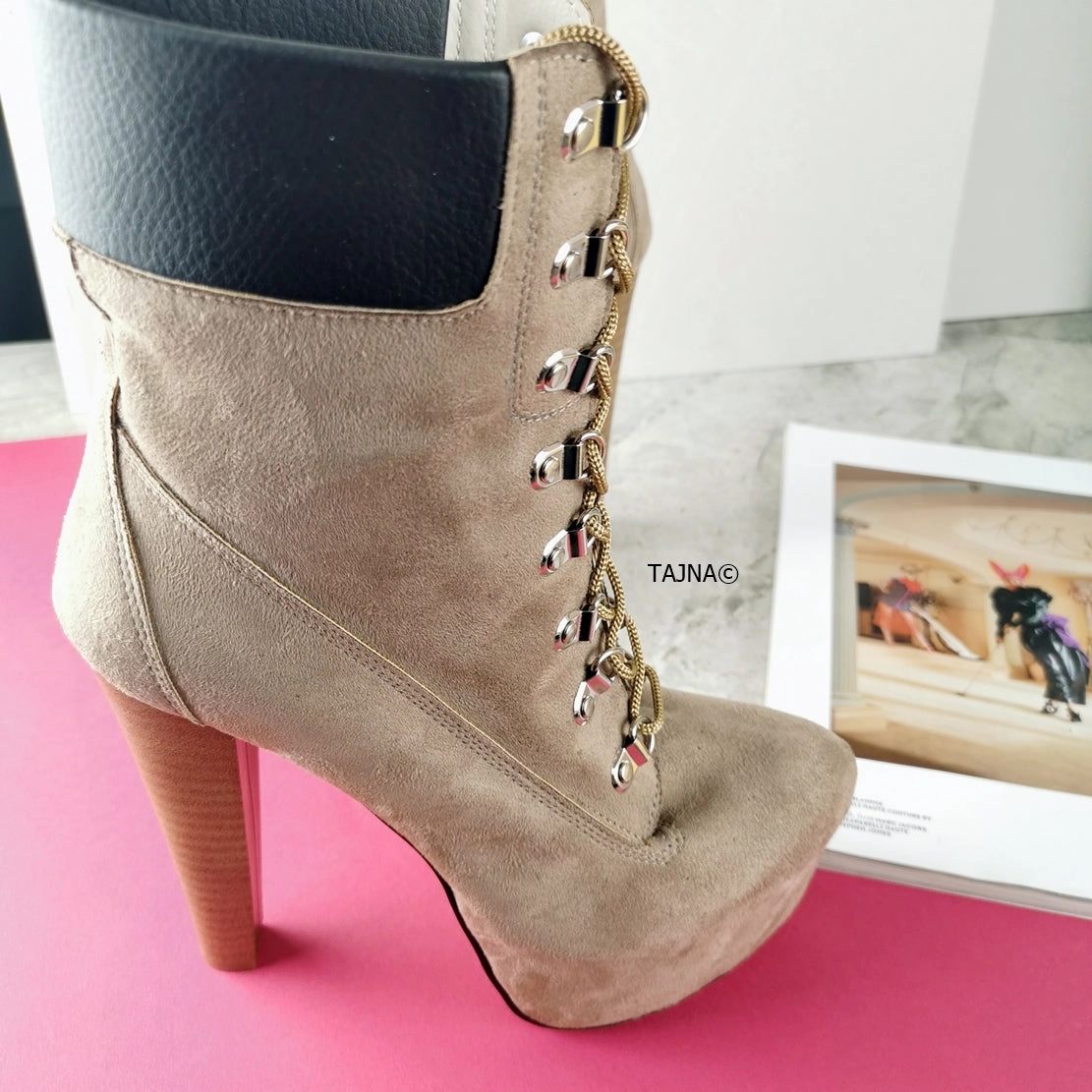 Timber Lace Up Heel Boots