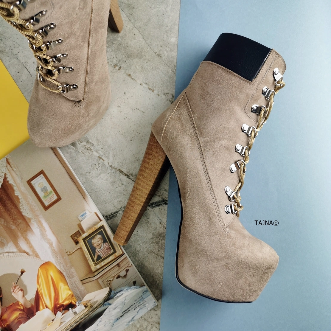 Timber Lace Up Heel Boots
