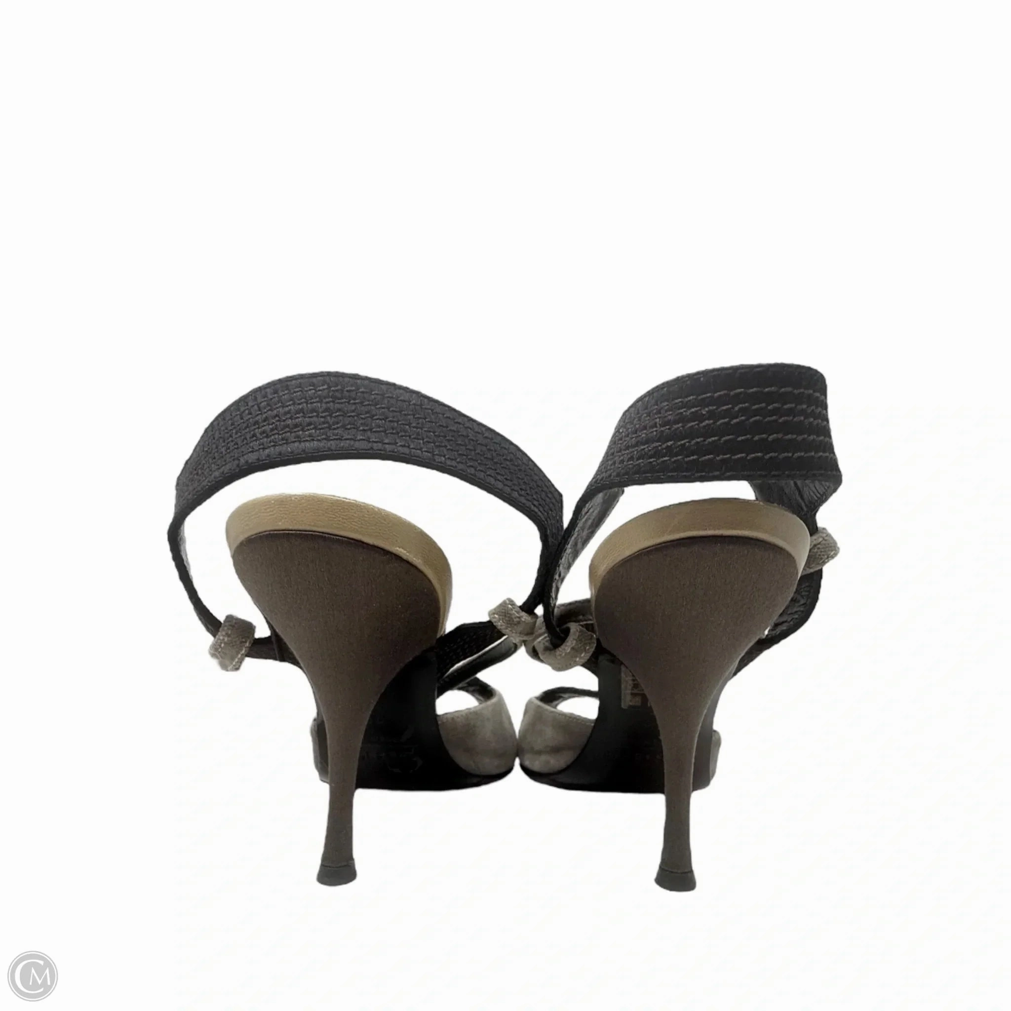 Velvet Stone Stiletto Sandals By Fratelli Rossetti In Taupe, Size: 9