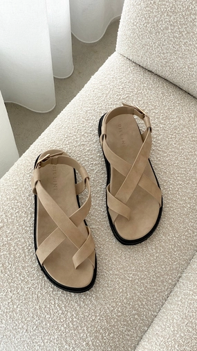 Zarai Slide - Taupe Nubuck